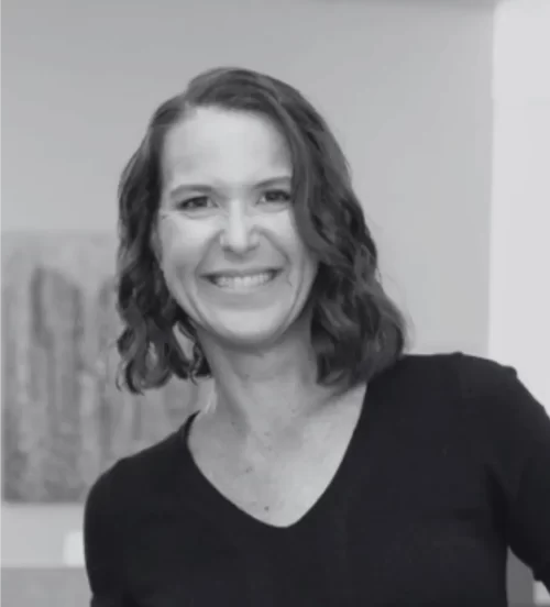 Monochrome headshot image of Kim Loader, the director of Able Recruitment.